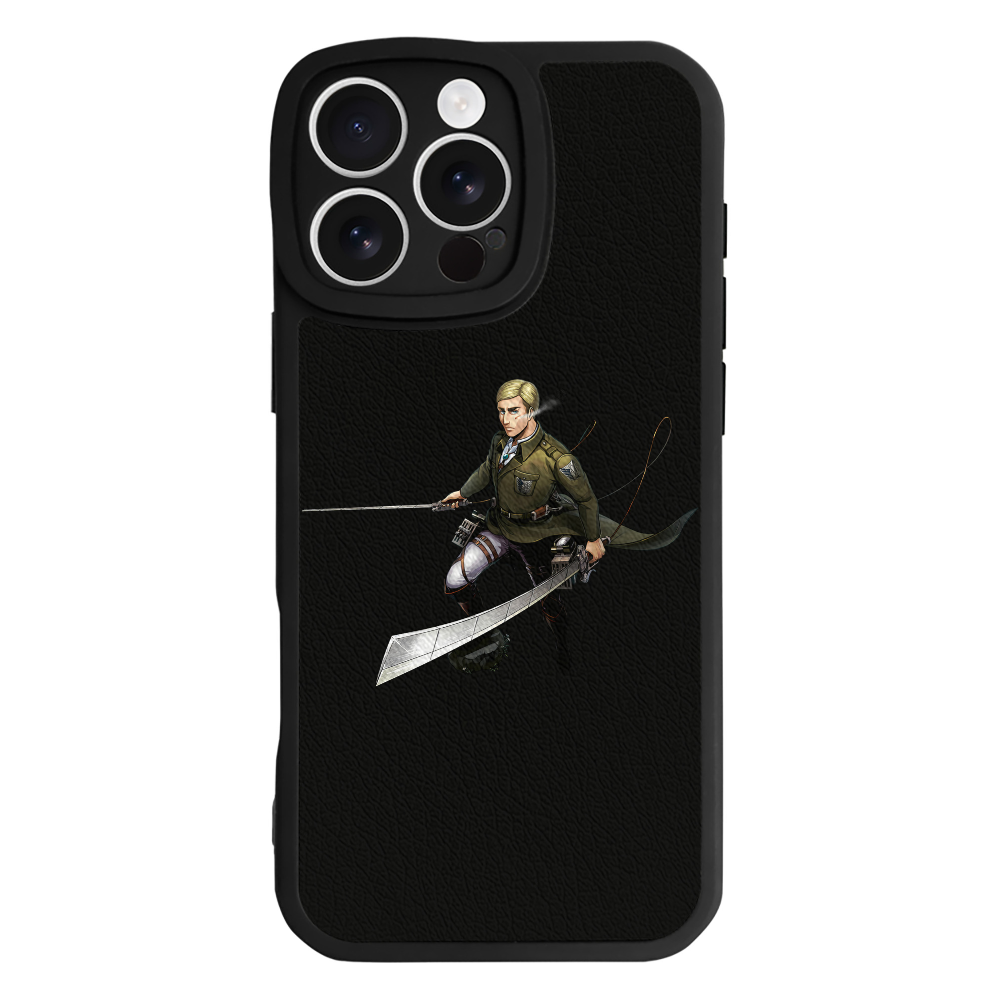 （画像用） 進撃の巨人 エルヴィン・スミス Attack on Titan Erwin Smith 【iPhone 16シリーズ対応】シリコンスマホケース（レザー調） 材質：シリコン